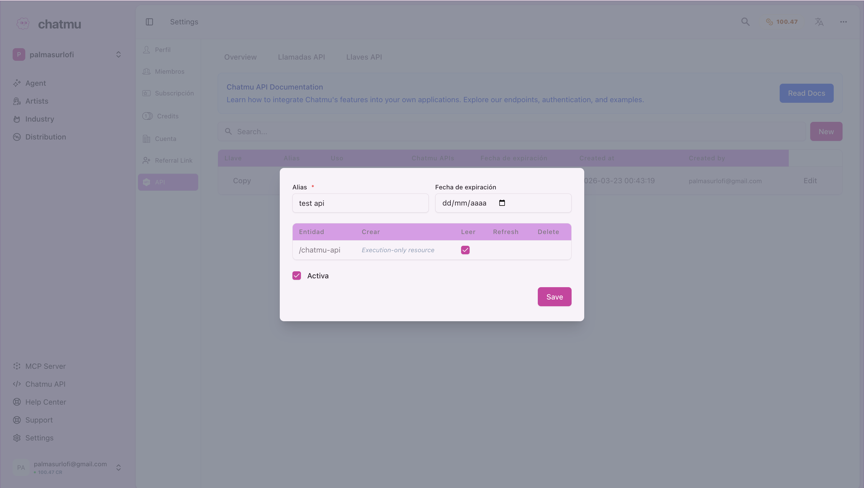Key Configuration Pop-up