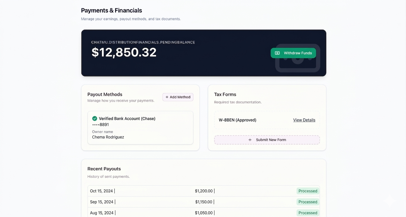Statements and Payouts View
